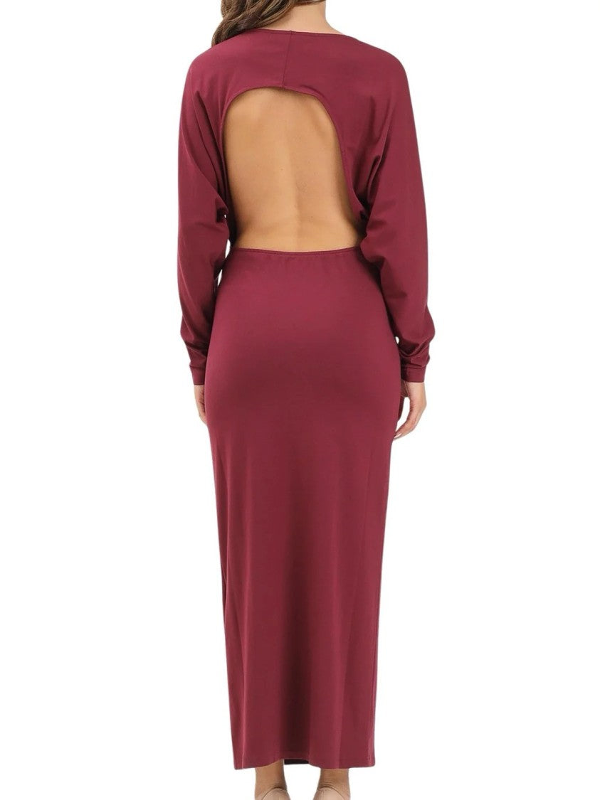 Mar De Margaritas Fitted Lycra Maxi Dress With Bold Open Back Design