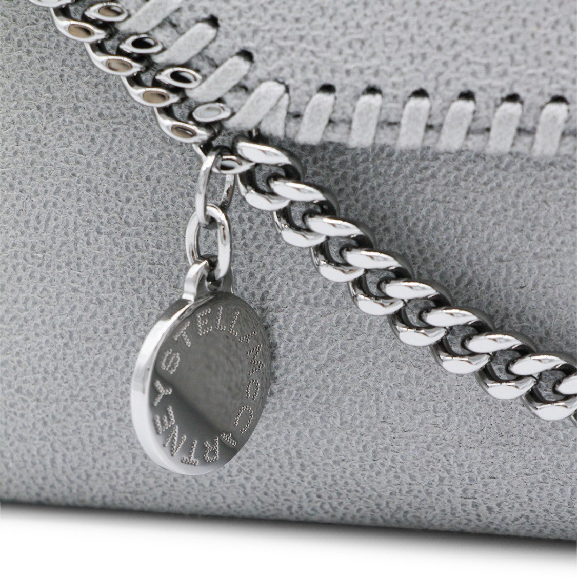 Stella Mccartney Light Grey Faux Leather Continental Wallet Crossbody Bag