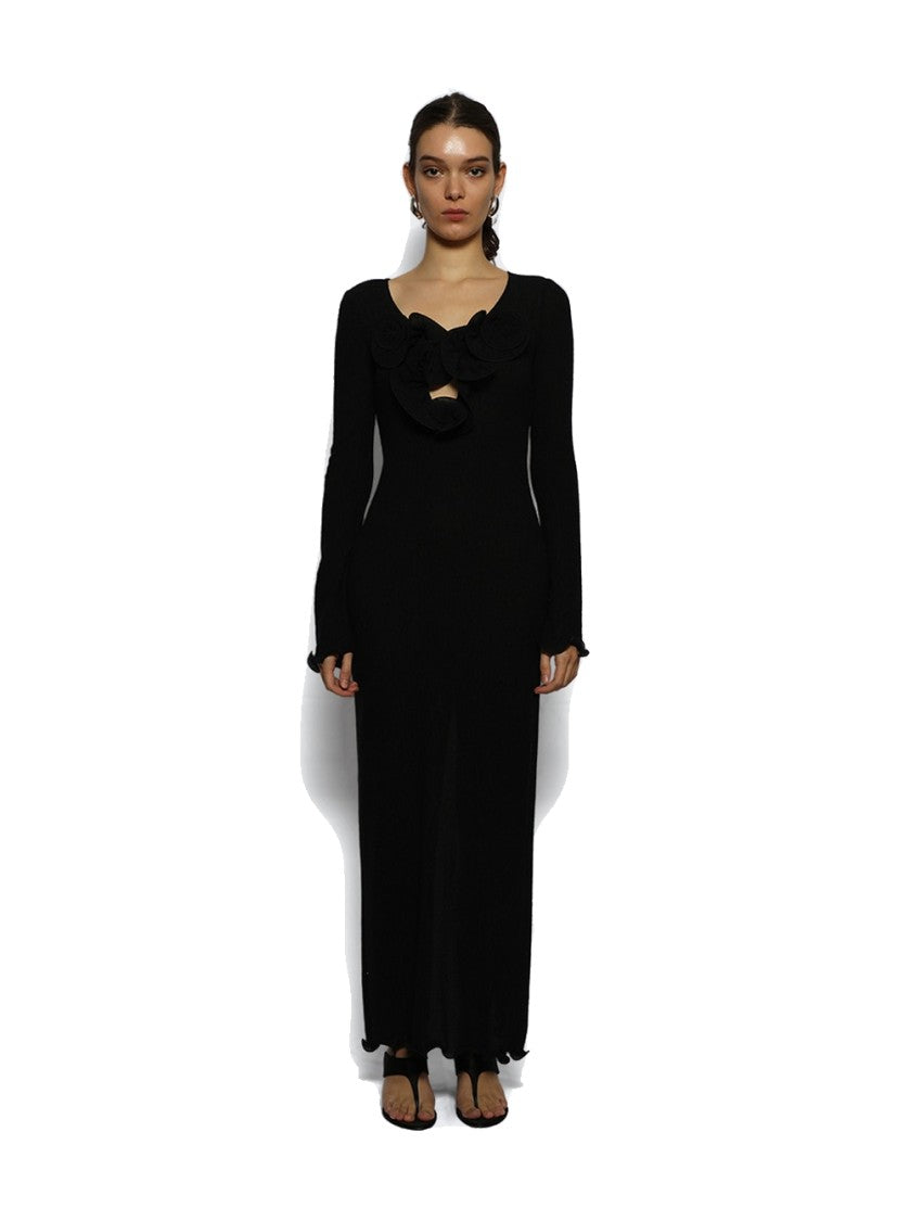 Magda Butrym Crepe Beach Maxi Dress Black