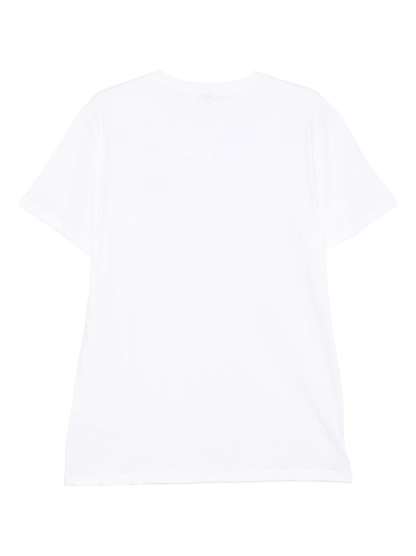 Moschino White Logo Print Crew Neck T-Shirt