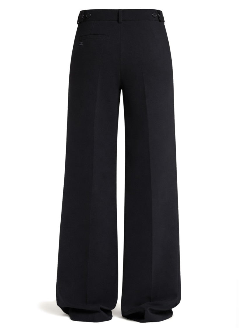 Courrèges Heritage High Waist Volume Silhouette Polyester Wide-Leg Pants