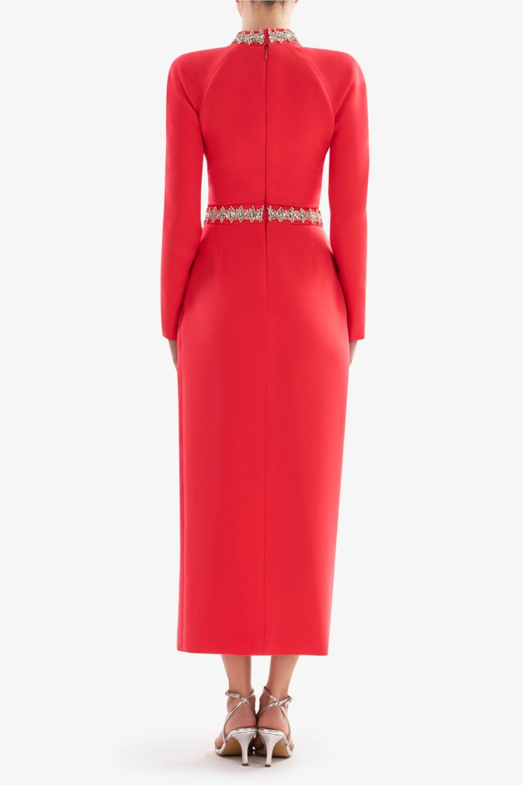 Saiid Kobeisy Crystal Embellished Midi Dress