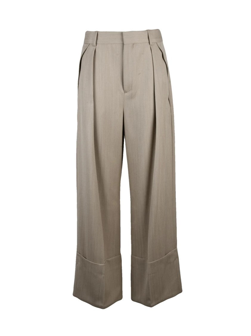 Victoria Beckham Victoria Beckham Wide Leg Trousers - Beige