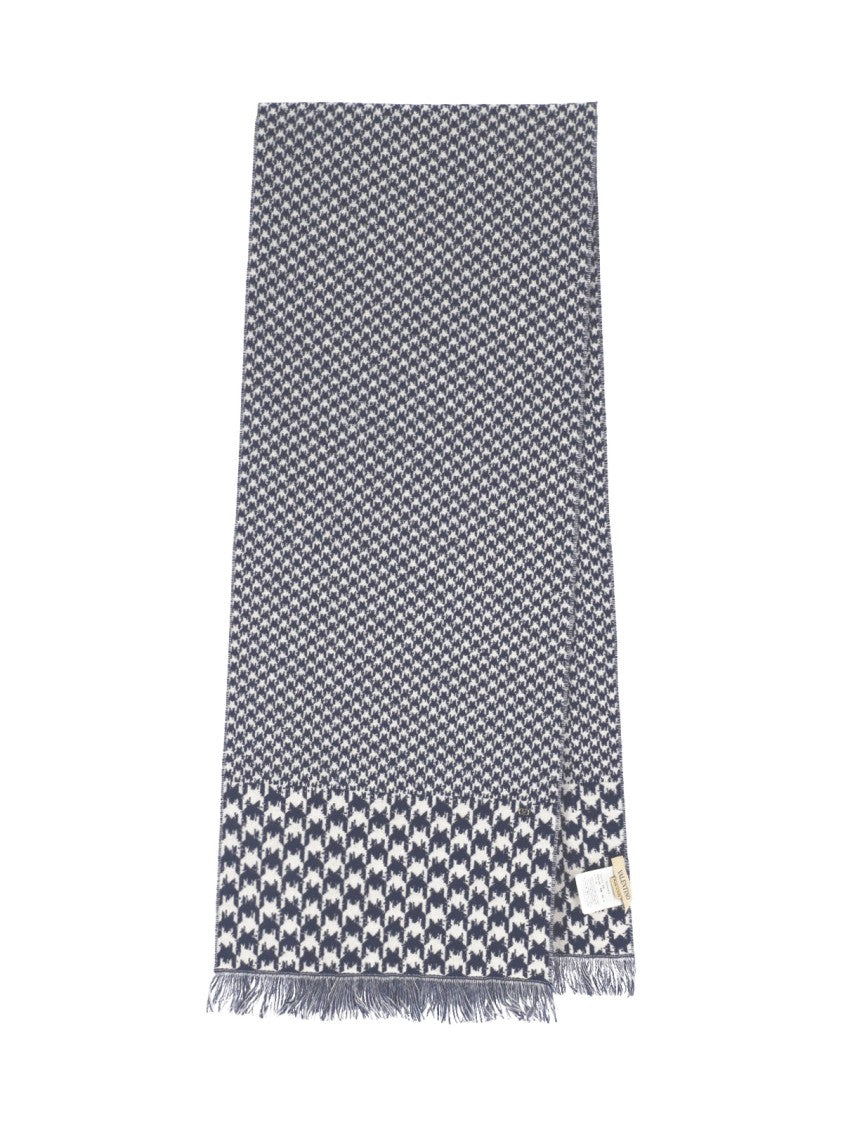 Valentino Garavani Houndstooth Scarf – Navy Blue