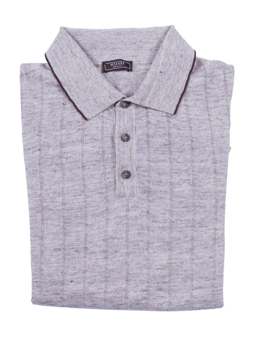 Peserico Heathered Polo Collar Sweater
