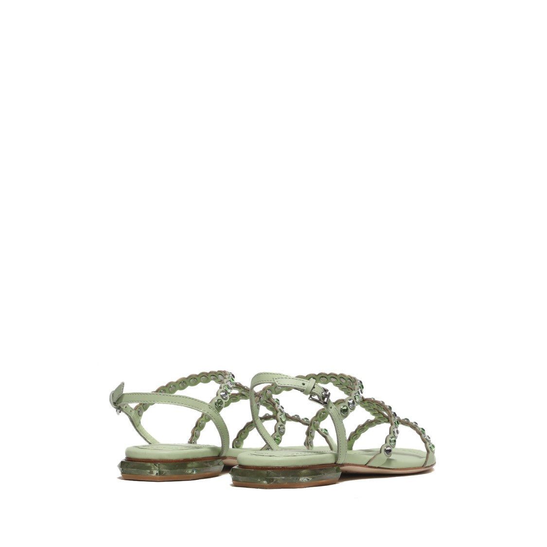 Ash Saphir Model Sandal In Green Leather
