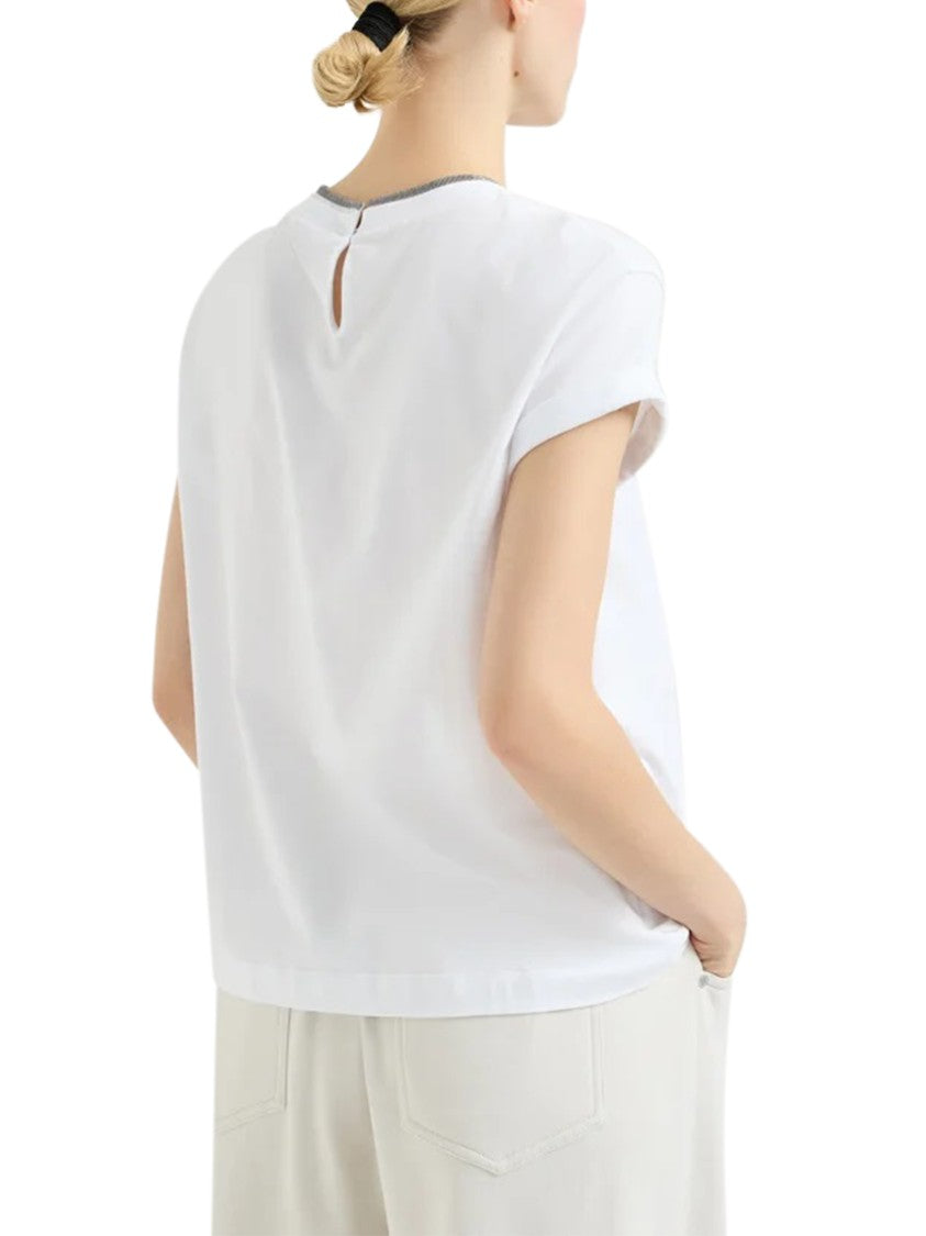 Brunello Cucinelli Relaxed Fit T-Shirt With Metallic Trim