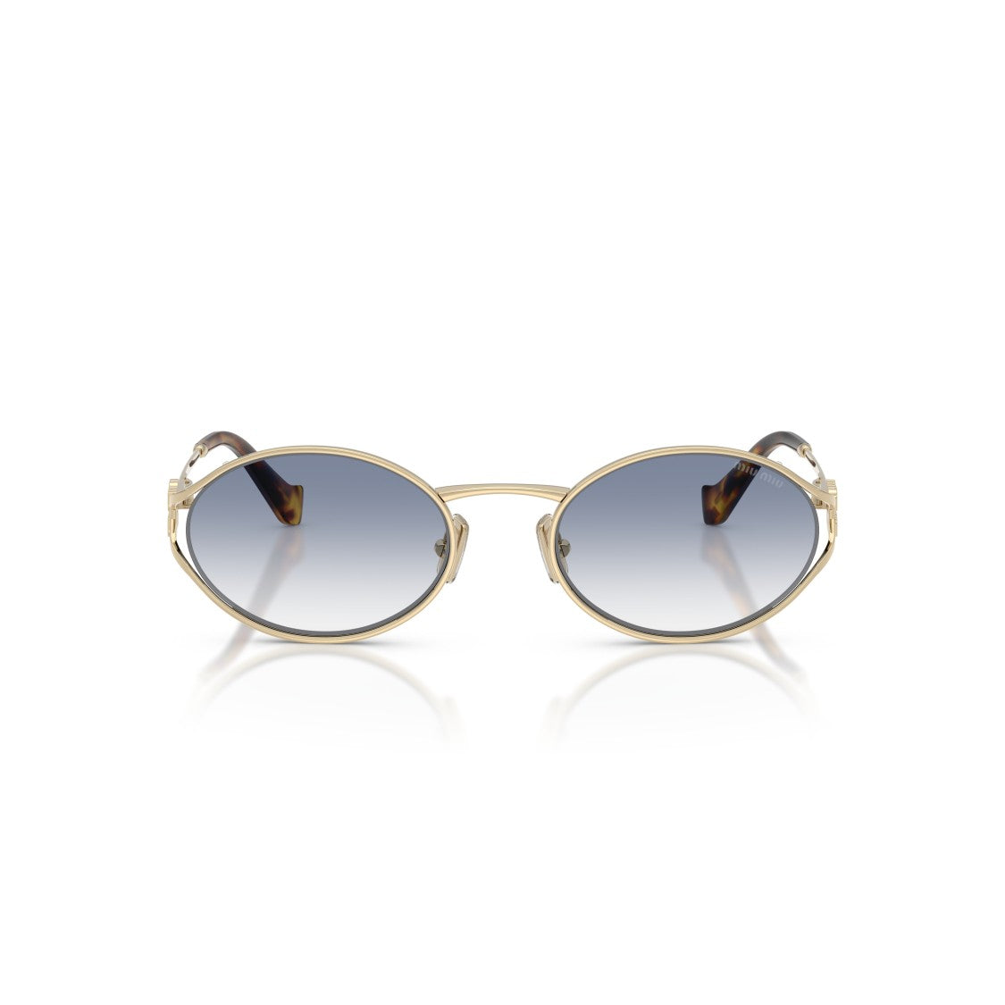 Miu Miu 0Mu 52Ys Oval-Shaped Sunglasses With Gold Metal Frames