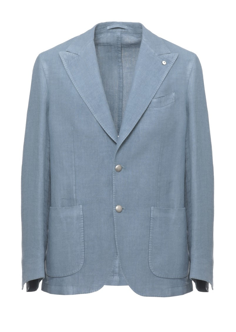 Lubiam Light Blue Peak Lapel Blazer