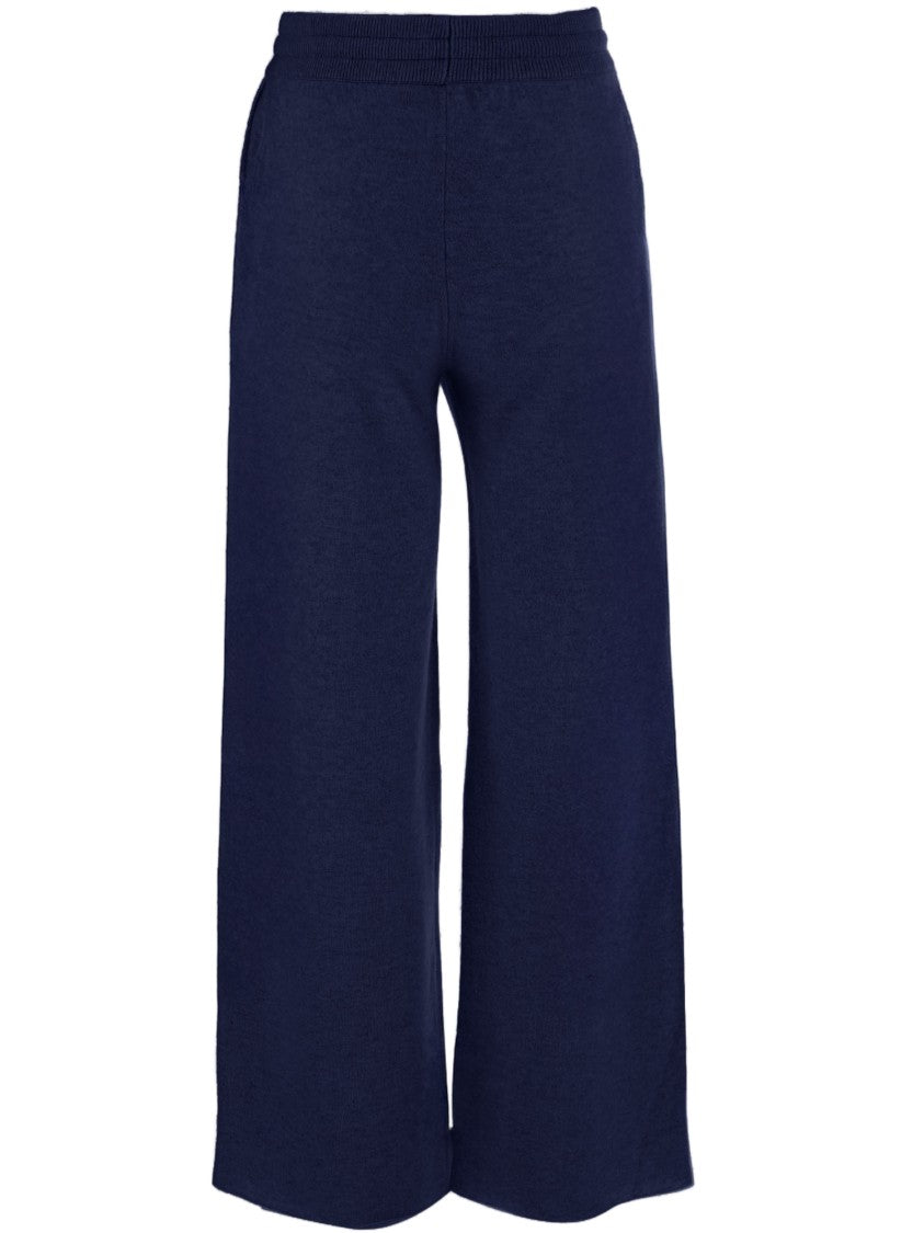 Arch4 Navy Drawstring Wide-Leg Cashmere Wide-Leg Pants