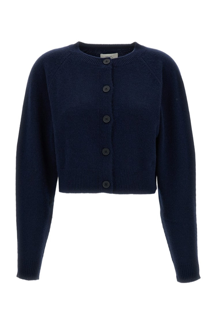 Loulou De Saison Blue Cashmere Cropped Heike Cardigan