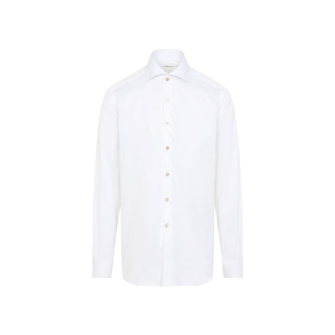 Kiton Whtie Cotton Classic Fit Shirt