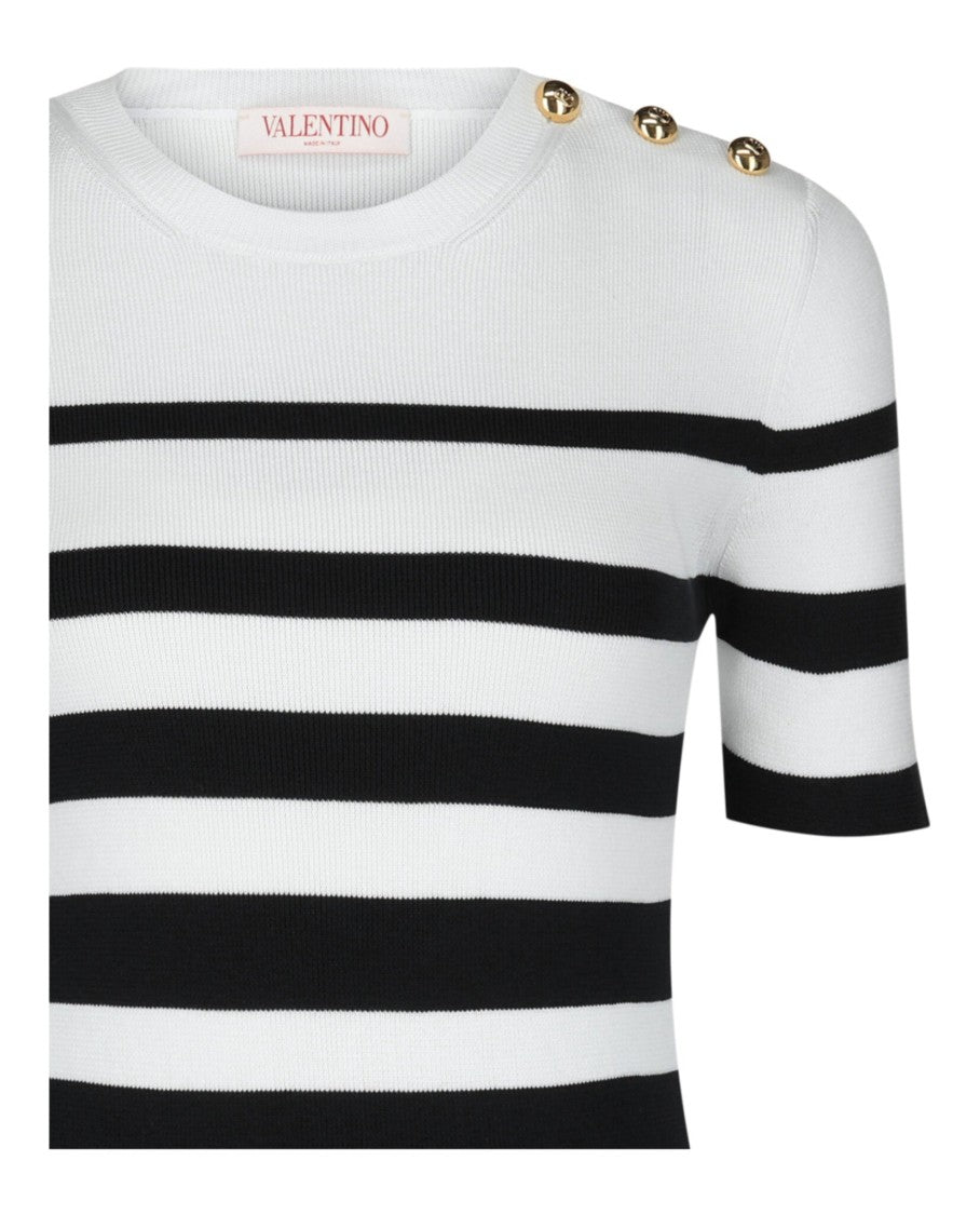 Valentino Nautical-Inspired Striped Sweater With Gold-Tone Signature Hardware