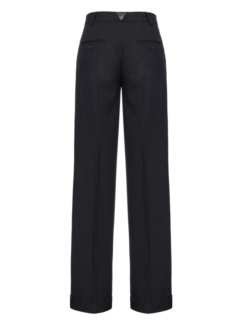 Pinko Wide-Leg Trousers With Pleated Front