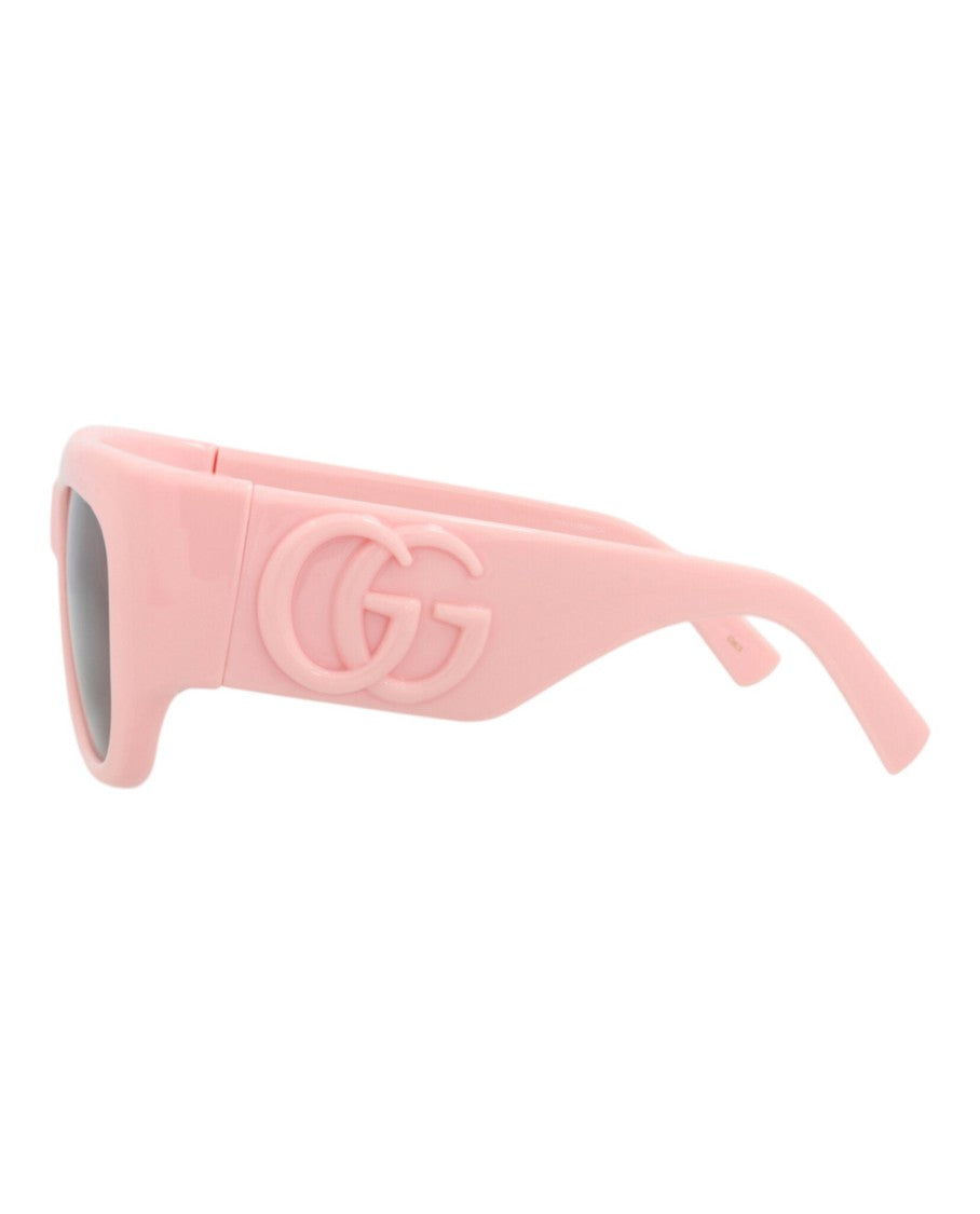Gucci Square-Frame Injection Sunglasses With Saddle Nose Bridge And Signature Logo