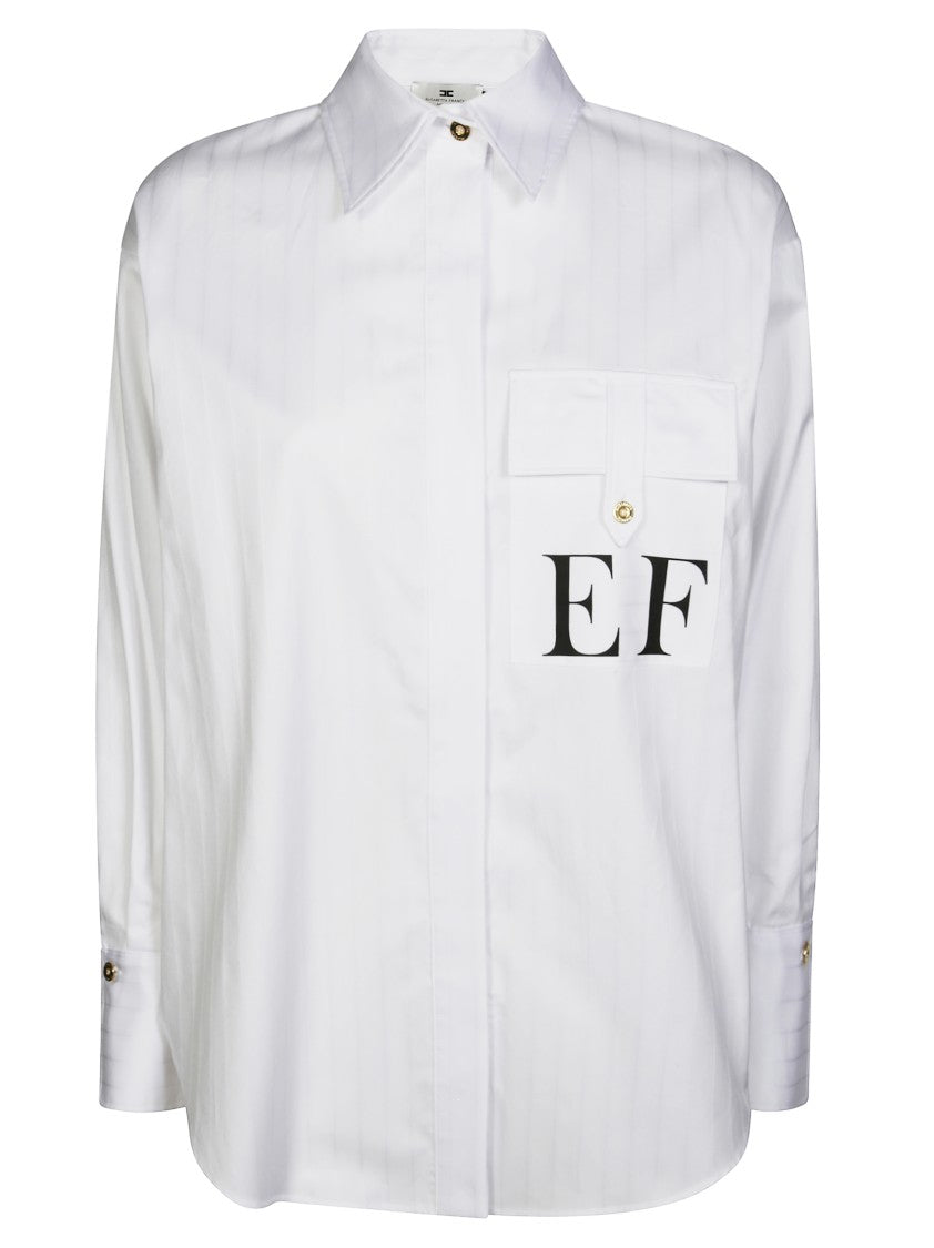 Elisabetta Franchi Classic Button-Up Shirt With Logo Accents