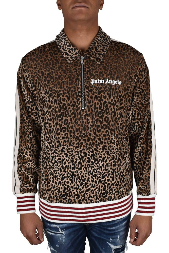 Palm Angels Brown Leopard Print Sweatshirt