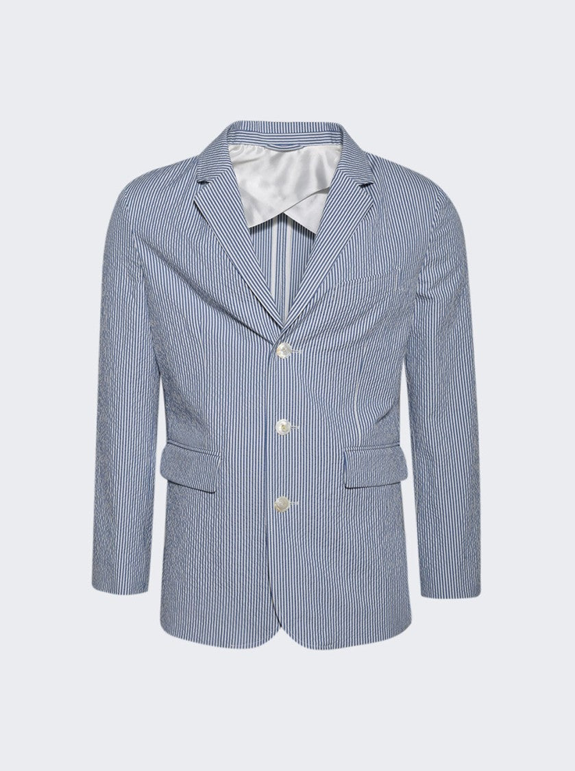 Bode Club Stripe Sb Suit Jacket Blue And White