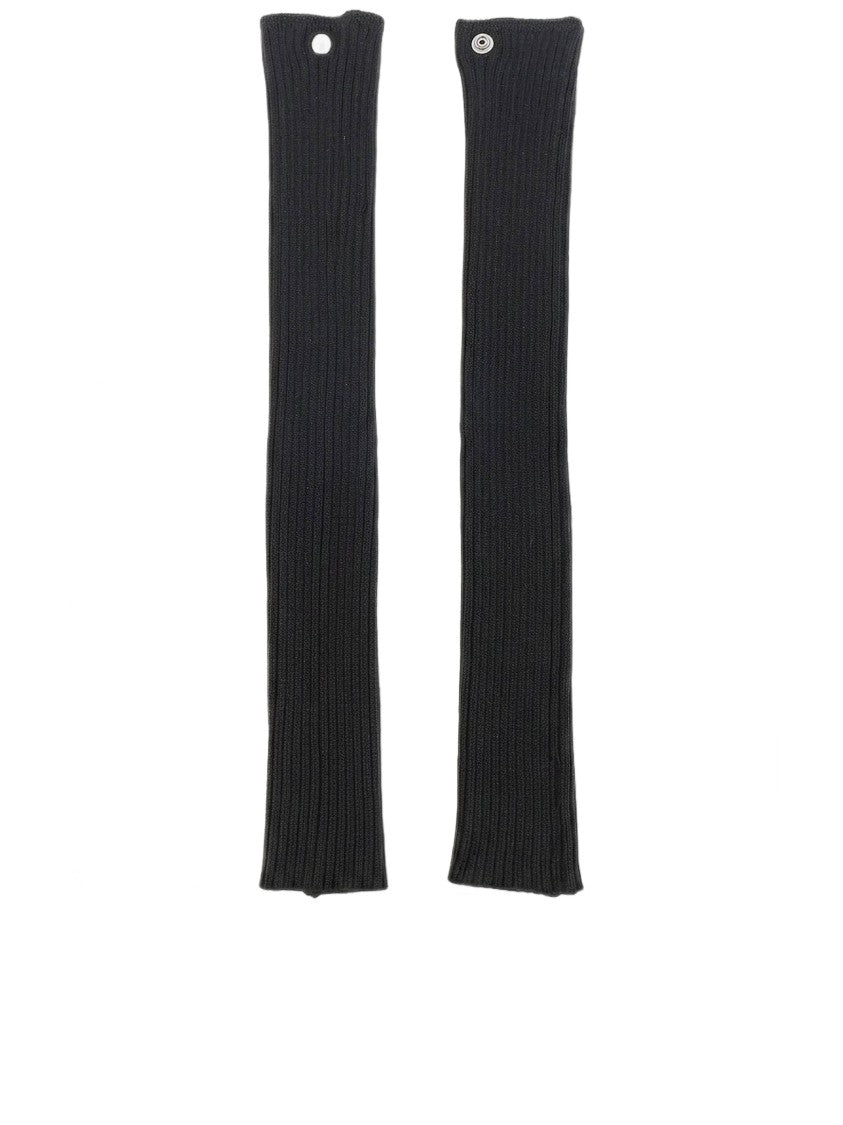 Rick Owens Ribbed Knit Button Detail Arm Warmers