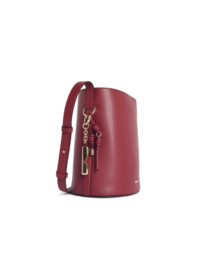 Furla Roxie' Bucket Bag In Burgundy Leather