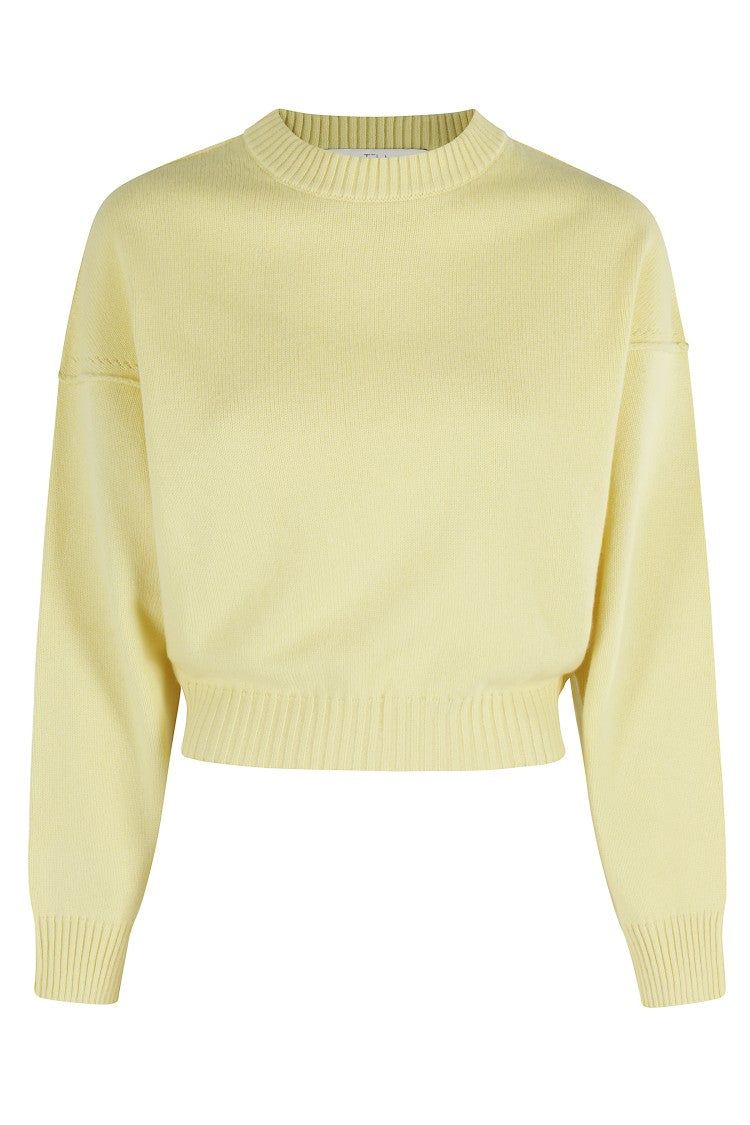 Tela Kebria Pattern Merino Wool Sweater With Batwing Sleeves