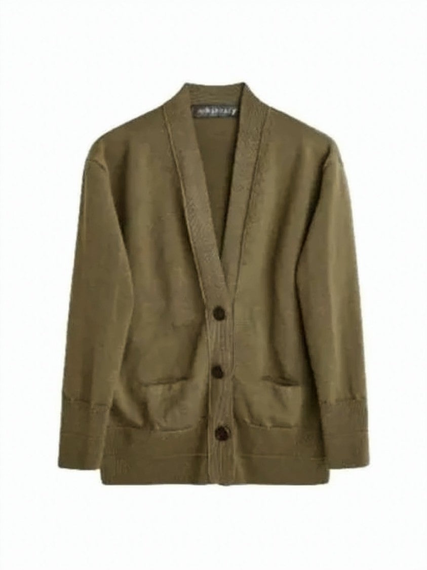 Our Legacy Relaxed Fit Brown Wool Cardigan
