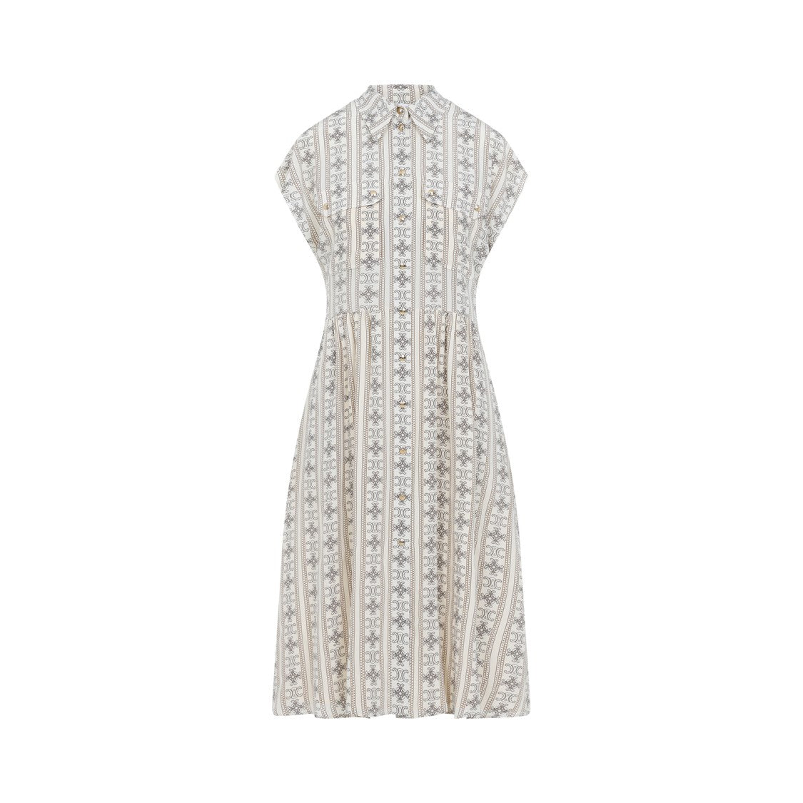 Celine Ivory White Silk Robe Pensionnaire
