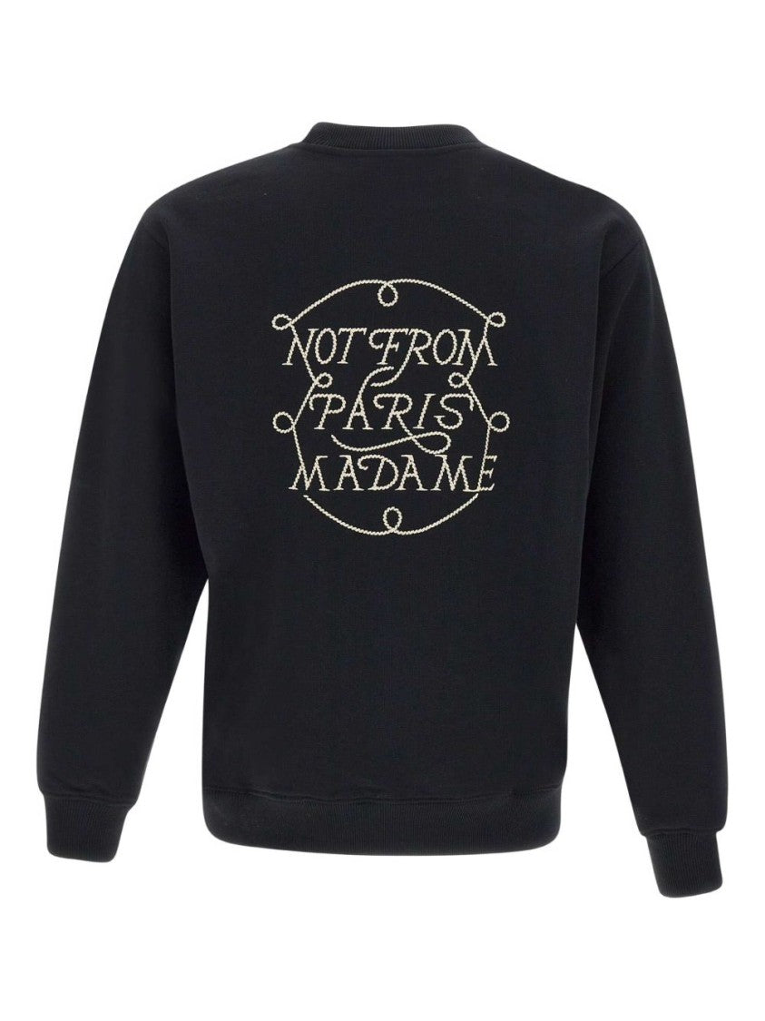Drôle De Monsieur Black Sweater With Graphic Design