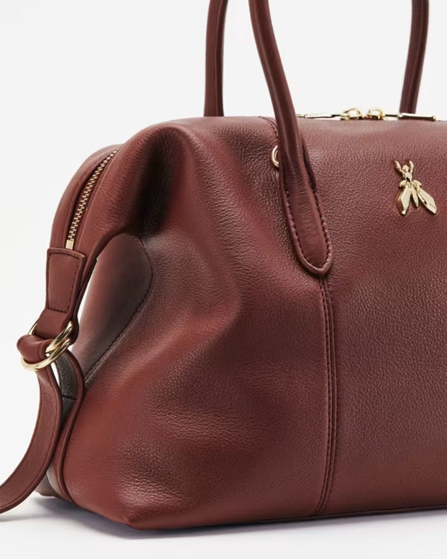 Patrizia Pepe Smooth Leather Double-Zip Handbag
