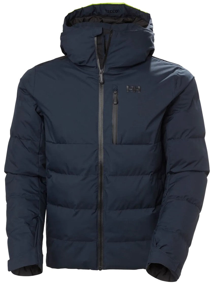 Helly Hansen Quilted Blue Puff Jacket With High Collar And Hood