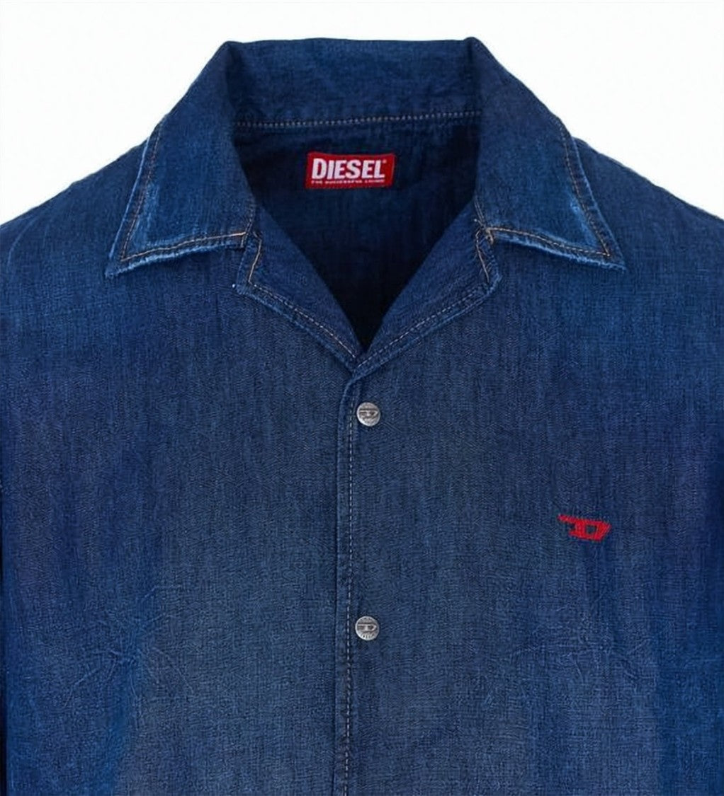 Diesel Cotton Short-Sleeve Denim Shirt