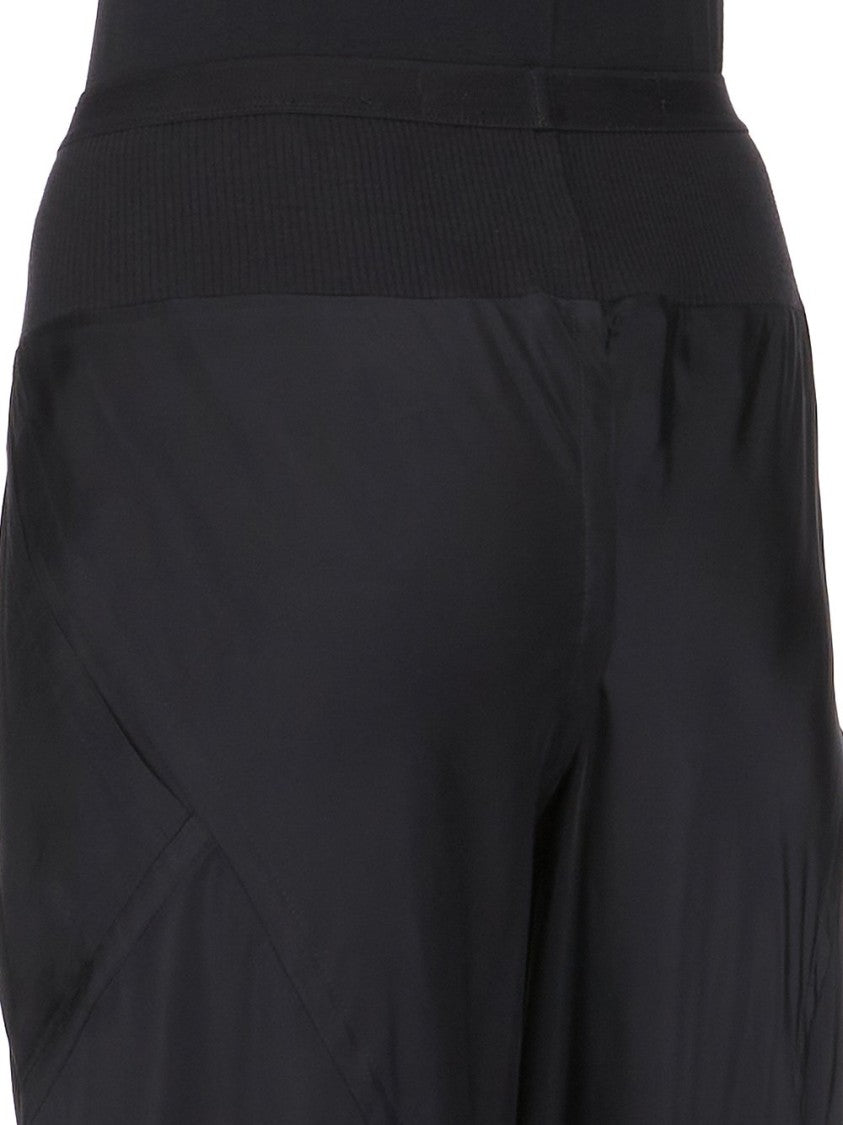 Rick Owens Floor-Length Black Charmeuse Bias Pants