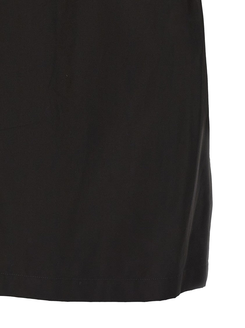 Jil Sander Black Short-Sleeved Shirt With Pointed Collar