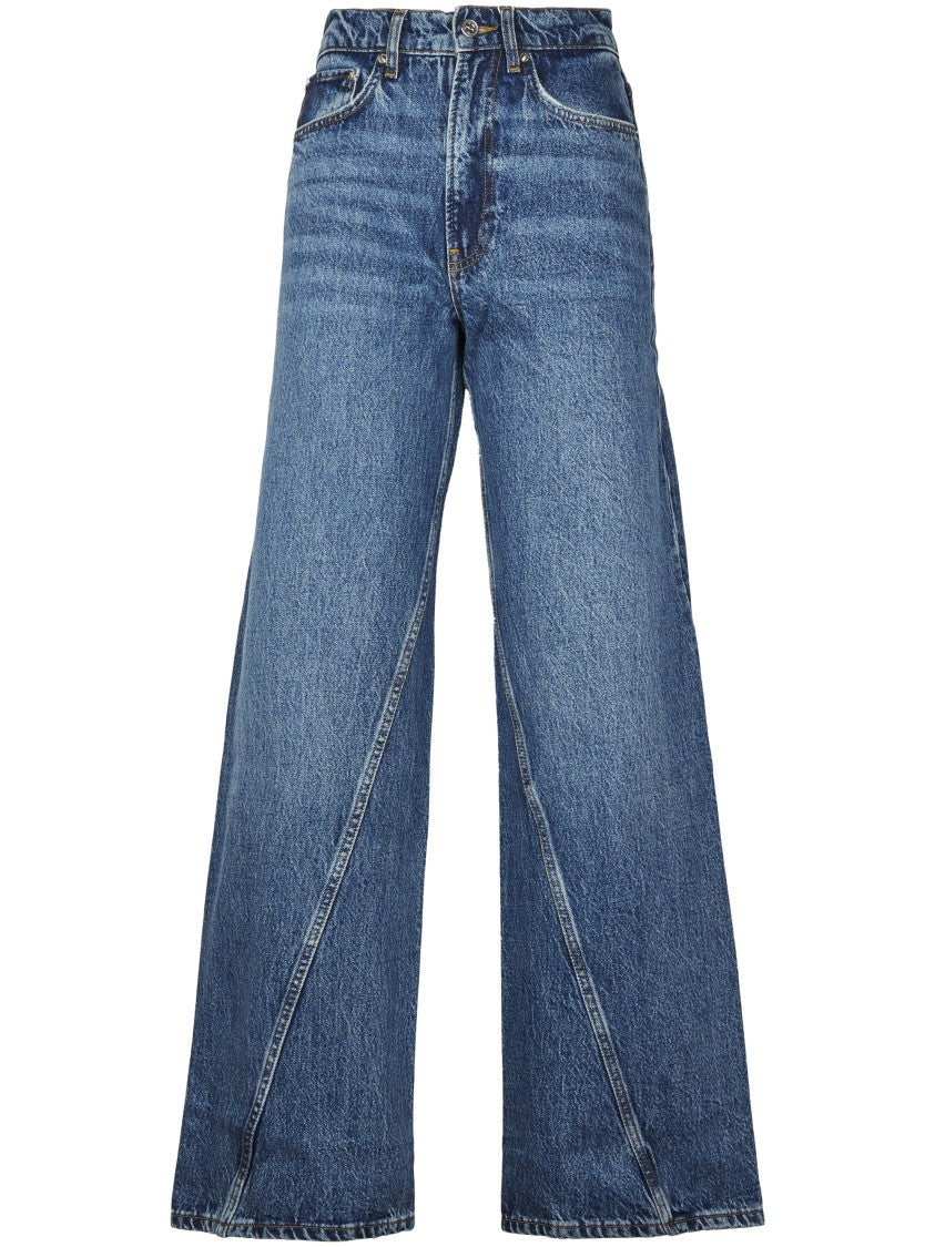 Anine Bing High-Rise Wide-Leg Jeans With Distinct Seam Detailing