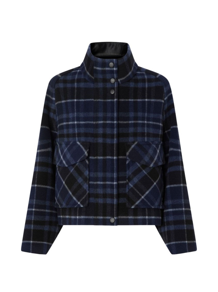 Pinko Cropped Structured Sweater With High Collar