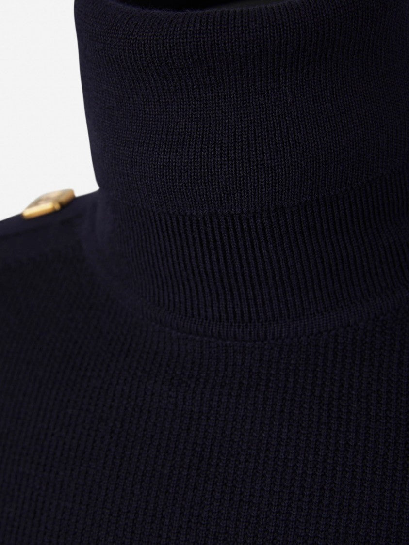 Balmain Shoulder Buttoned Turtleneck