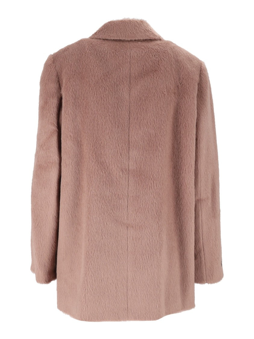 Peserico Double-Breasted Wide Lapels Plush Coat