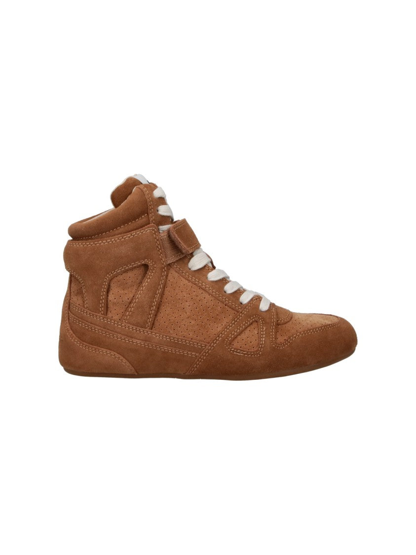 Isabel Marant Brown Senny Suede Ankle Strap High-Top Sneakers