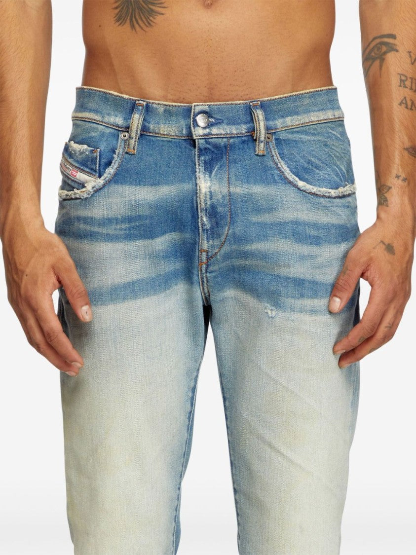 Diesel Powder Blue Tapered Jeans With Classic Five-Pocket Design