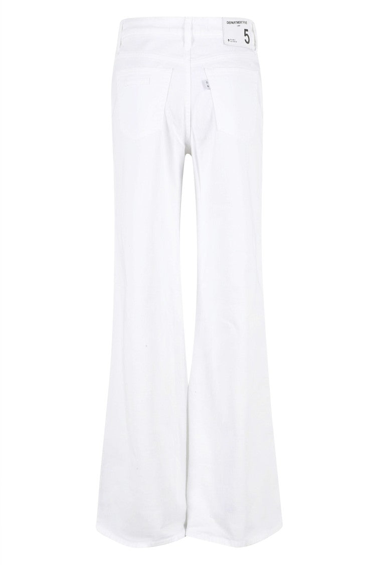Department 5 White Pretender Wide-Leg Cotton-Blend Jeans