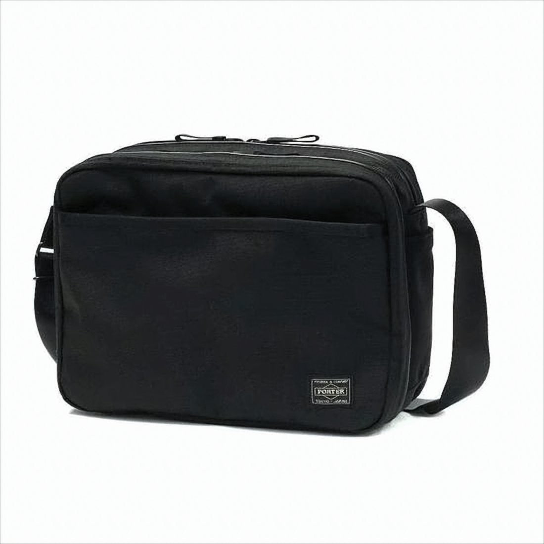 Porter Rectangular Black Crossbody Bag With Adjustable Strap