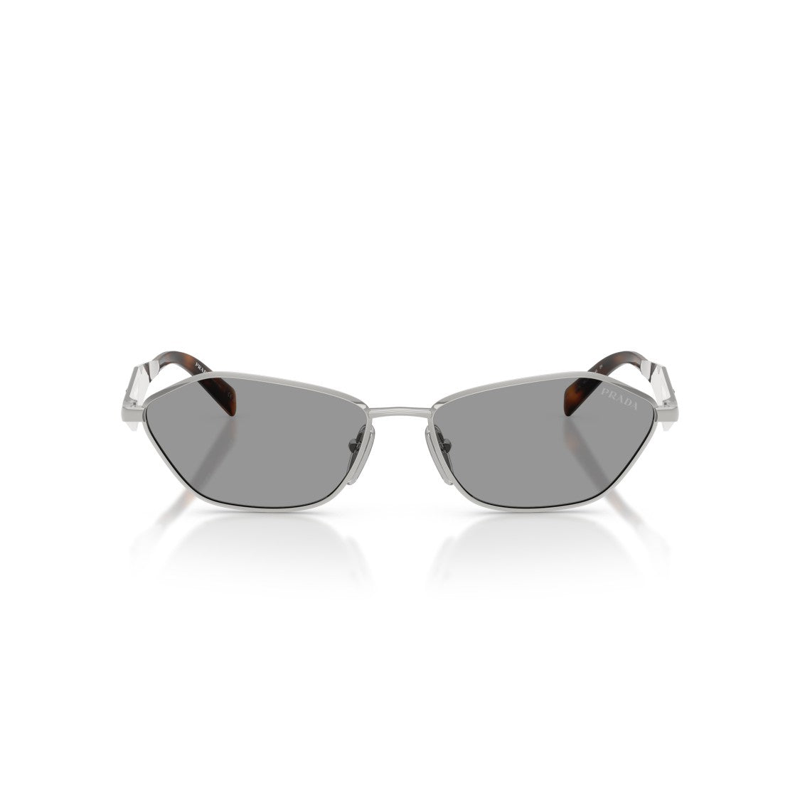 Prada Tortoiseshell Angular Metal Frame Detail Sunglasses