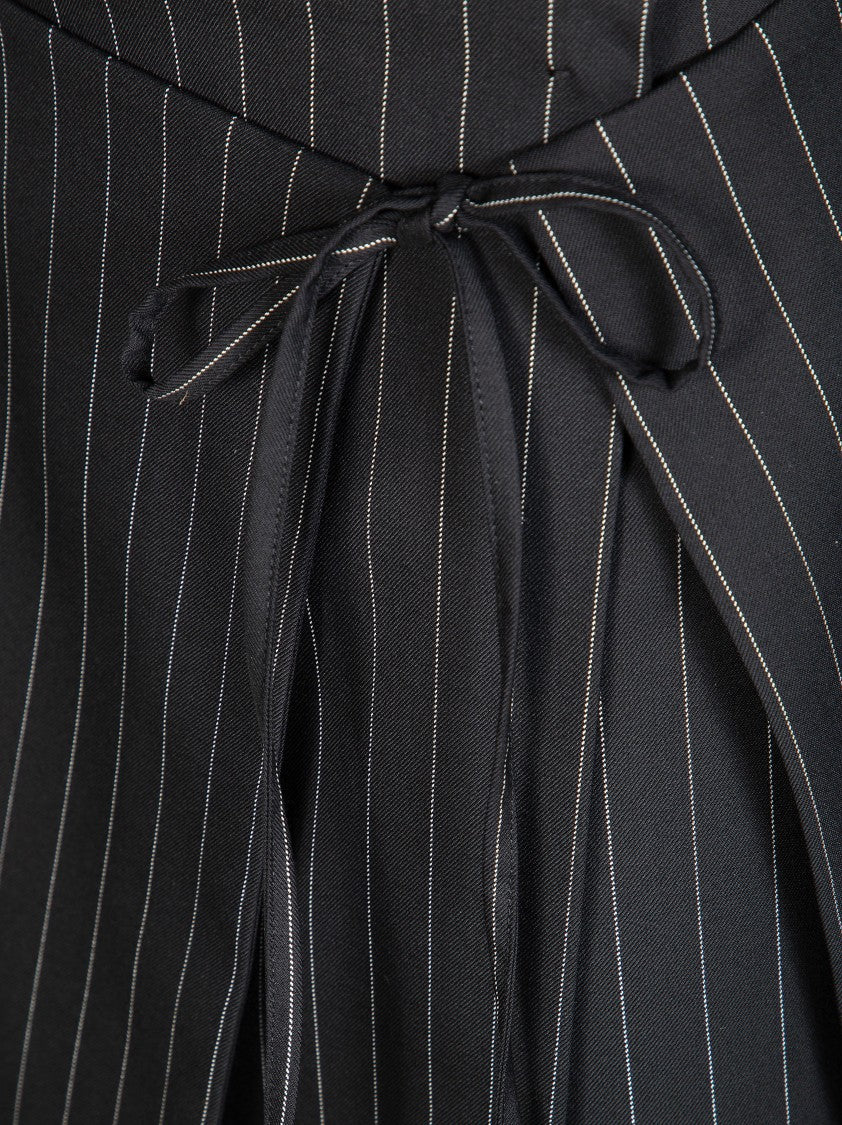 Sportmax Spxfatti Pinstripe Asymmetrical Mini Skirt