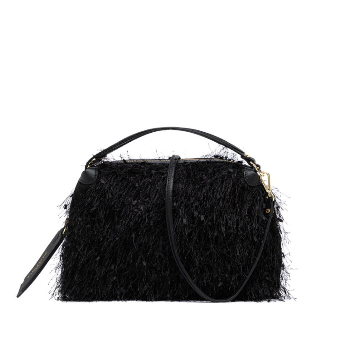 Gianni Chiarini Alifa Handbag In Black Frayed Fabric
