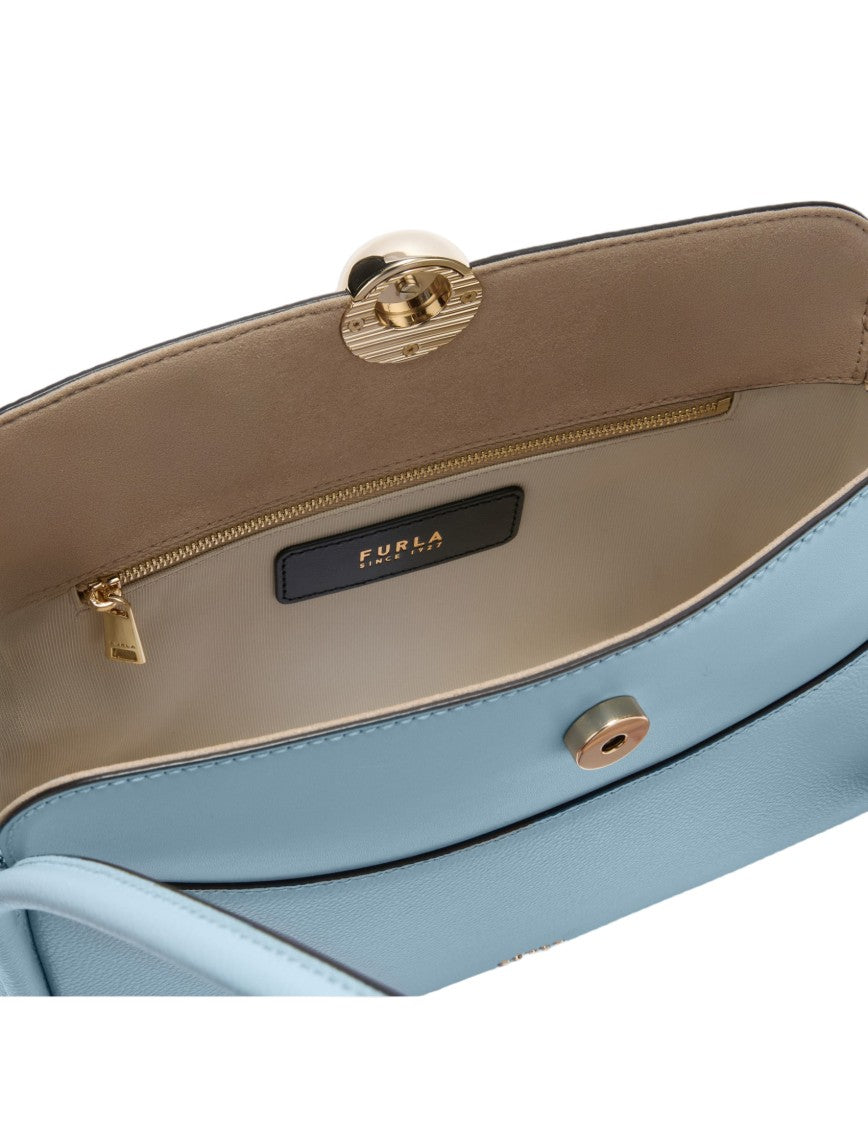 Furla Nicole M Boston Leather Shoulder Bag, Sugar Paper