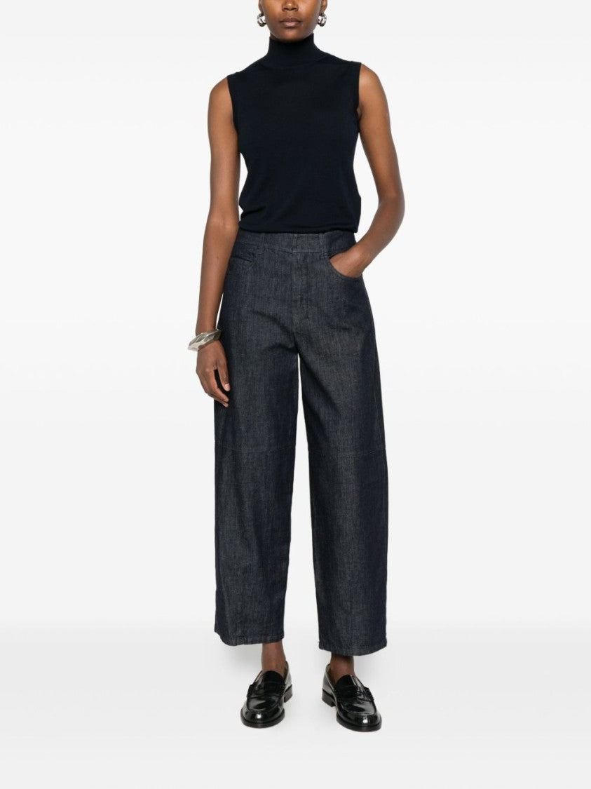 Max Mara Wide-Leg Dark Indigo Denim Jeans