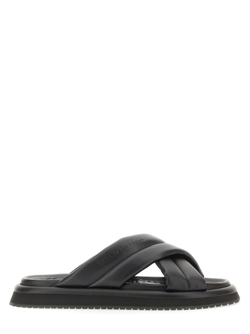 Dolce & Gabbana Nappa Effect Fabric Sandal