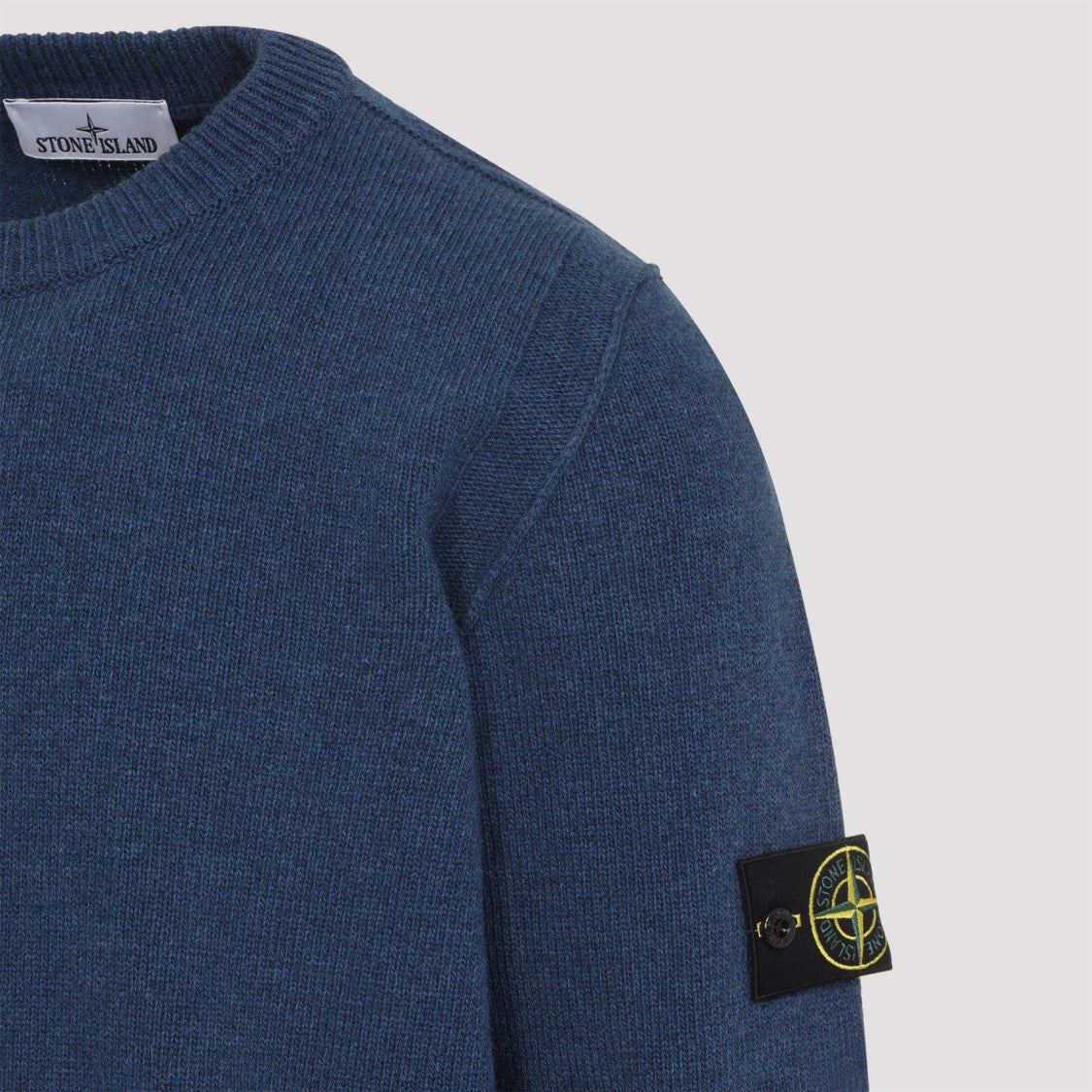 Stone Island Steel Blue Wool Sweater