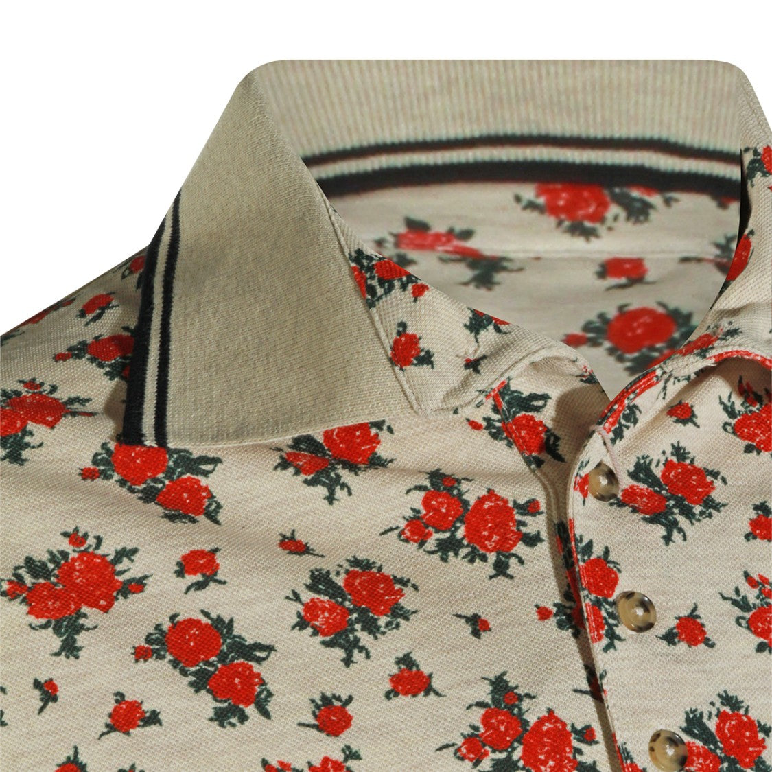 Vivienne Westwood Beige Cotton Red Floral Polo Shirt