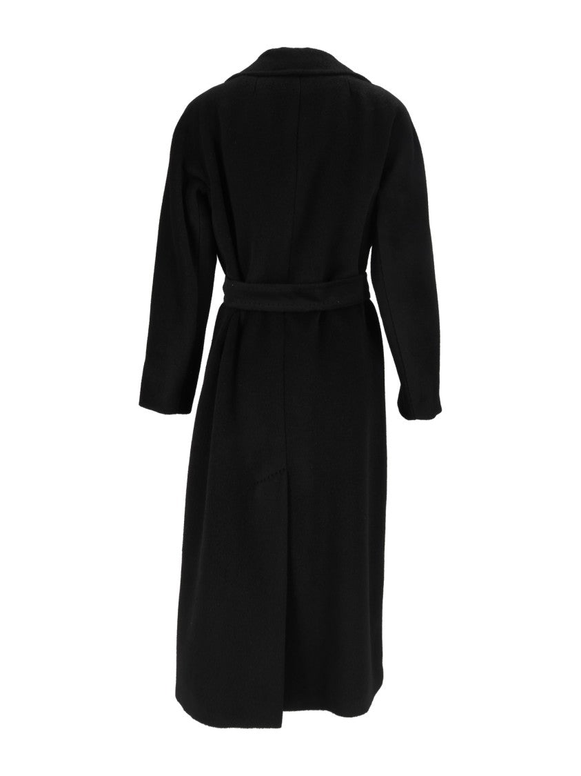 Max Mara Black Tempera Belted Long Coat